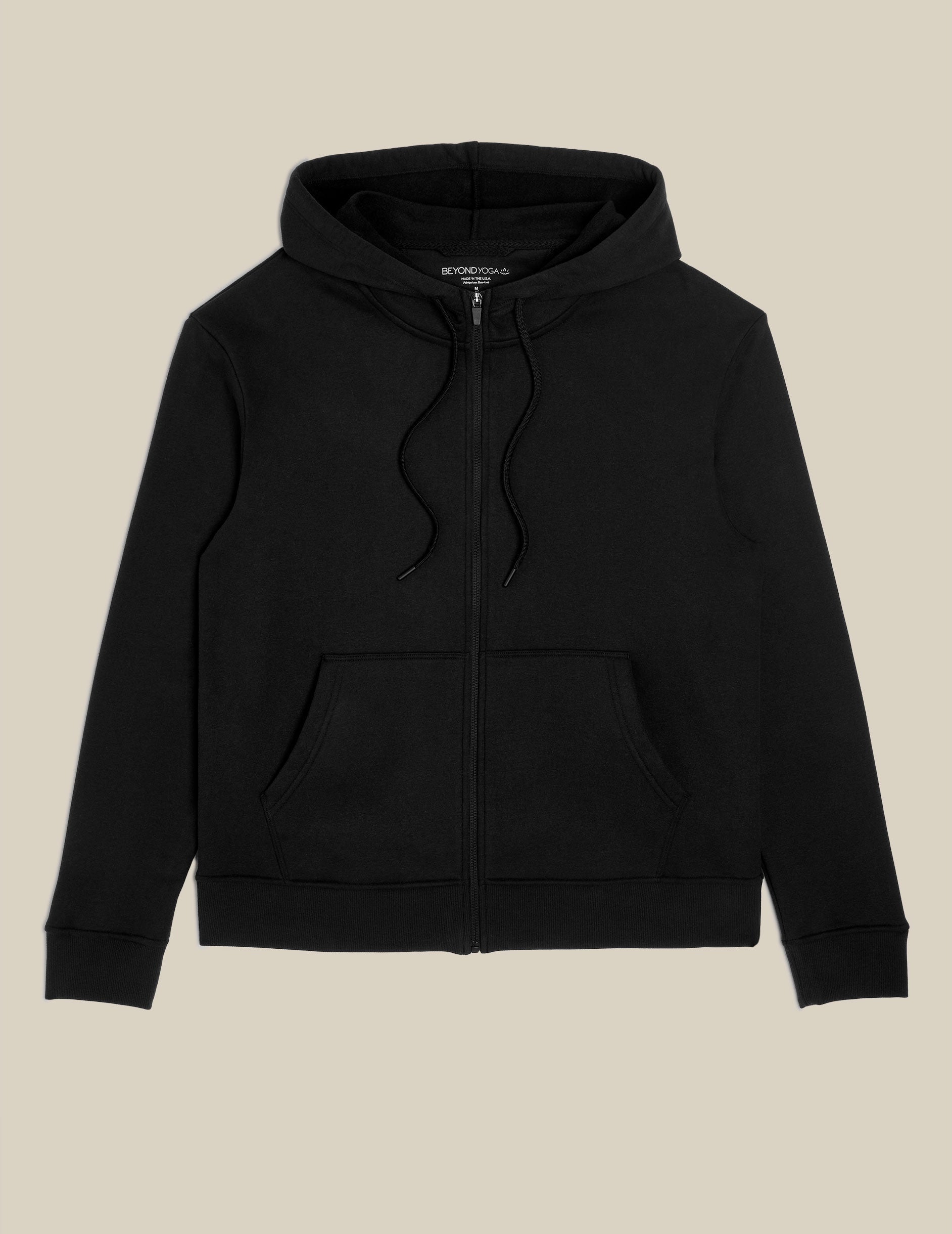 Premium Black LuxeFleece Zip-Up Hoodie: Universal Comfort, Effortless Style for All
