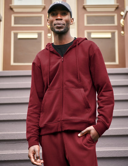 Cozy LuxeFleece Universal Fit Zip Hoodie with Pockets and Ribbed Trim
