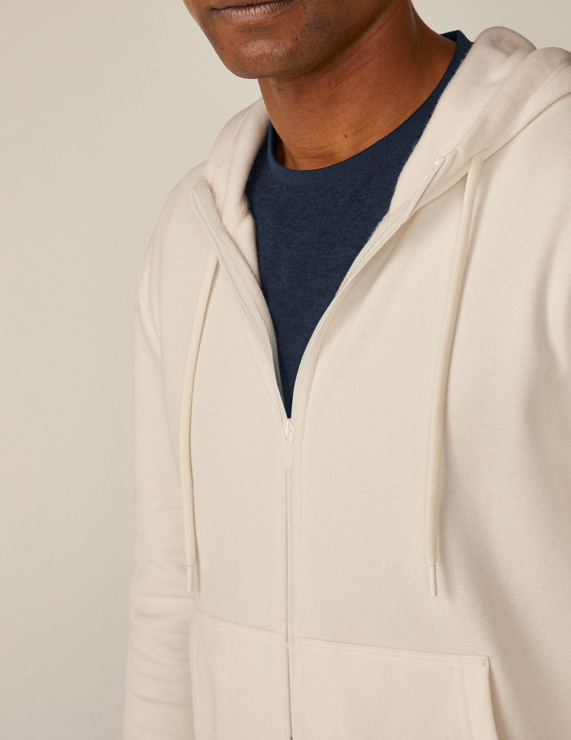 Comfy Universal Fit Zip-Front Hoodie: Ribbed Trim, Pockets, Dropped Shoulders