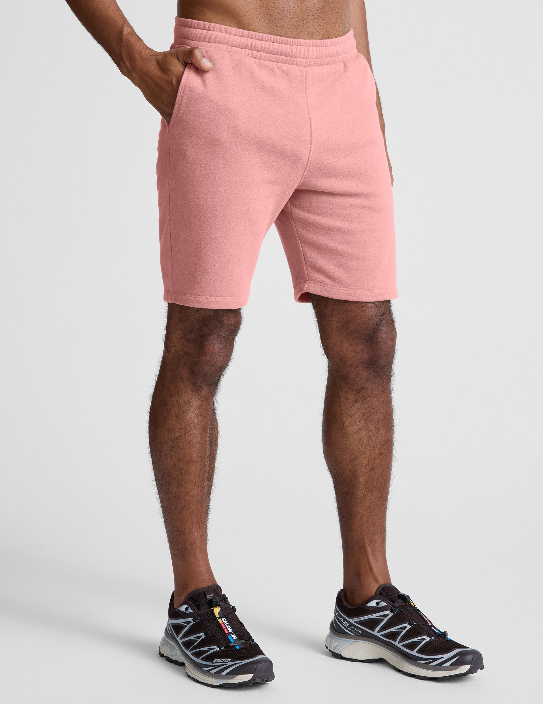 Men's Fresh Cut Relaxed Fit Clay Pink Sweat Shorts with Pockets