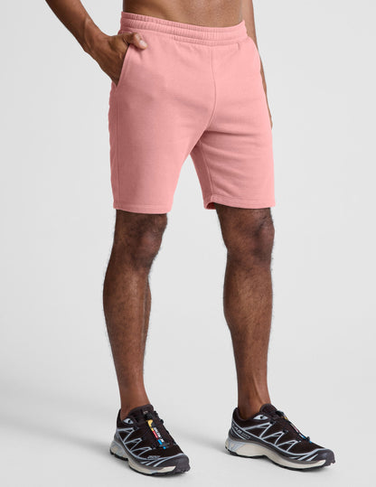 Men's Fresh Cut Relaxed Fit Clay Pink Sweat Shorts with Pockets