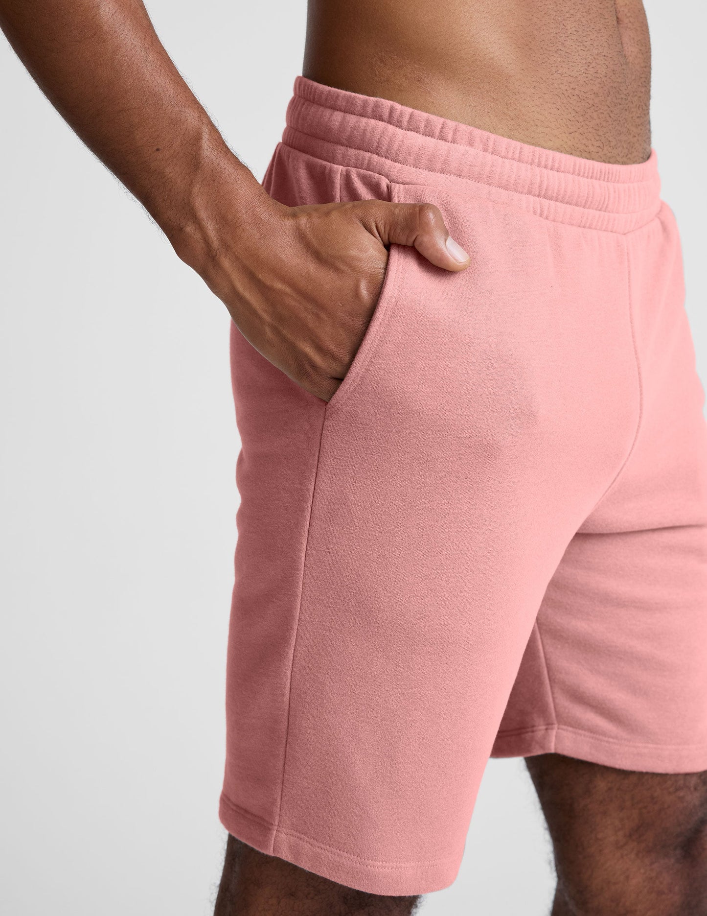 Men's Fresh Cut Relaxed Fit Clay Pink Sweat Shorts with Pockets