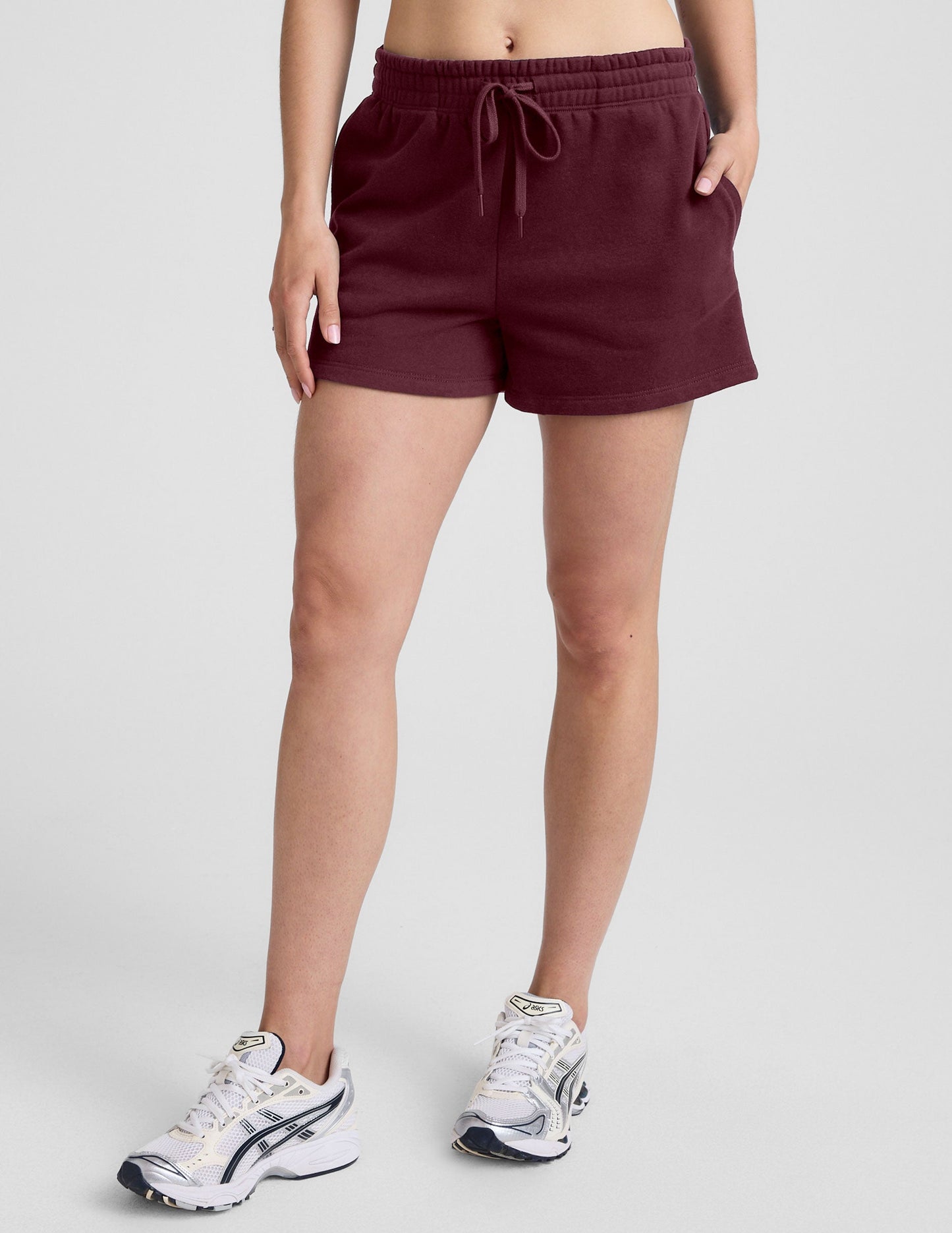 LuxeFleece Mid-Rise Sweat Shorts: Plush Comfort, 3.5-inch Inseam, Pockets