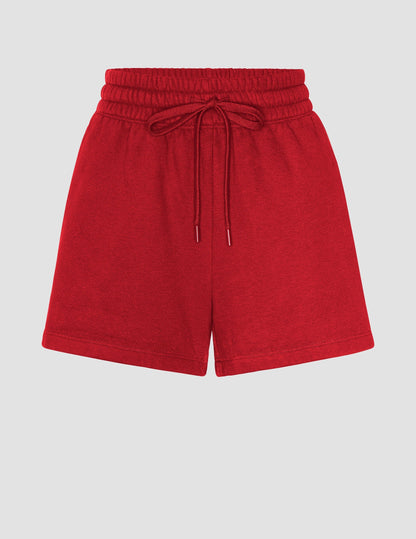 Plush LuxeFleece Mid-Rise Sweat Shorts: Comfortable Fit, Pockets, Adjustable Drawcord
