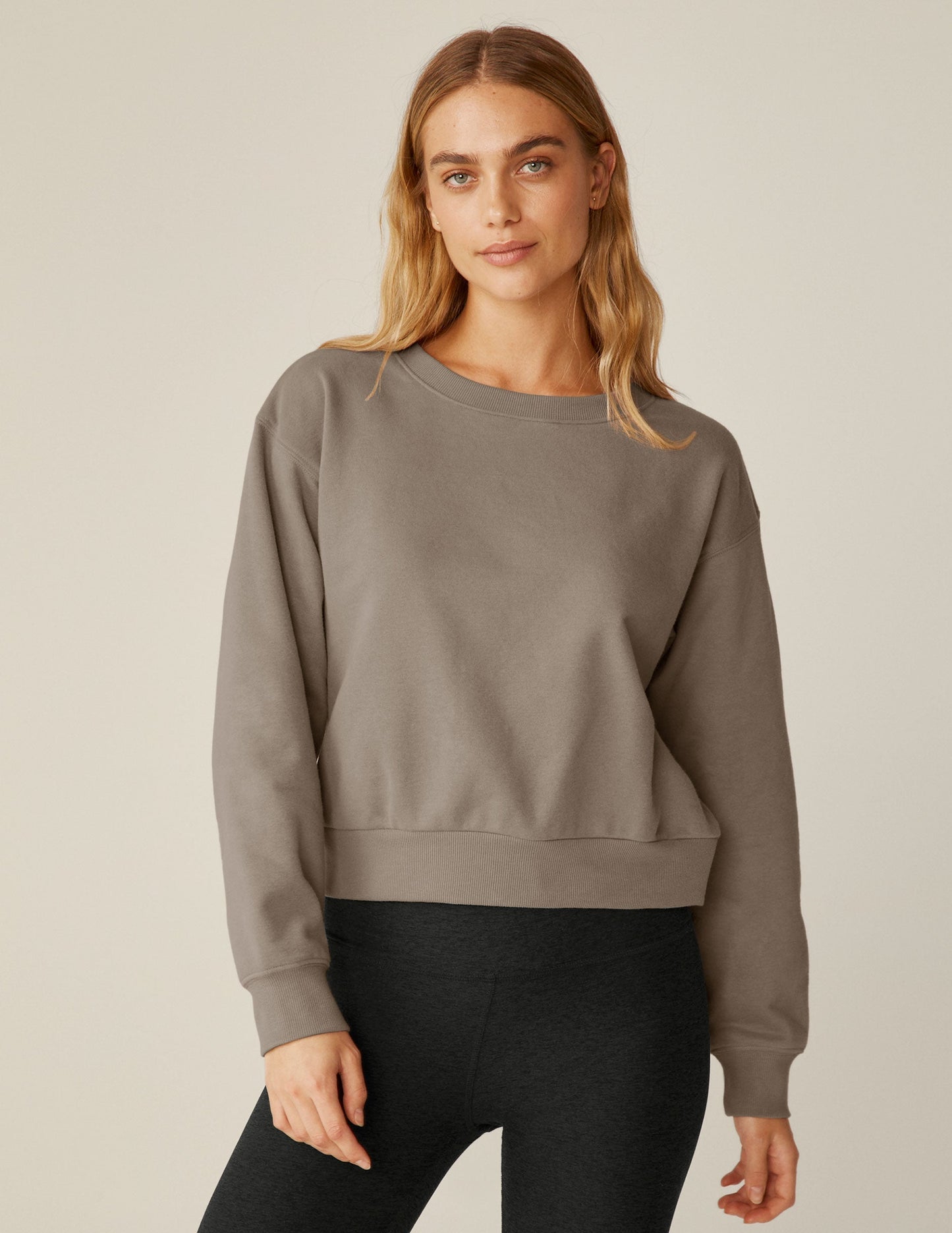 Luxuriously Soft Birch LuxeFleece Crewneck Sweatshirt for Ultimate Cozy Comfort