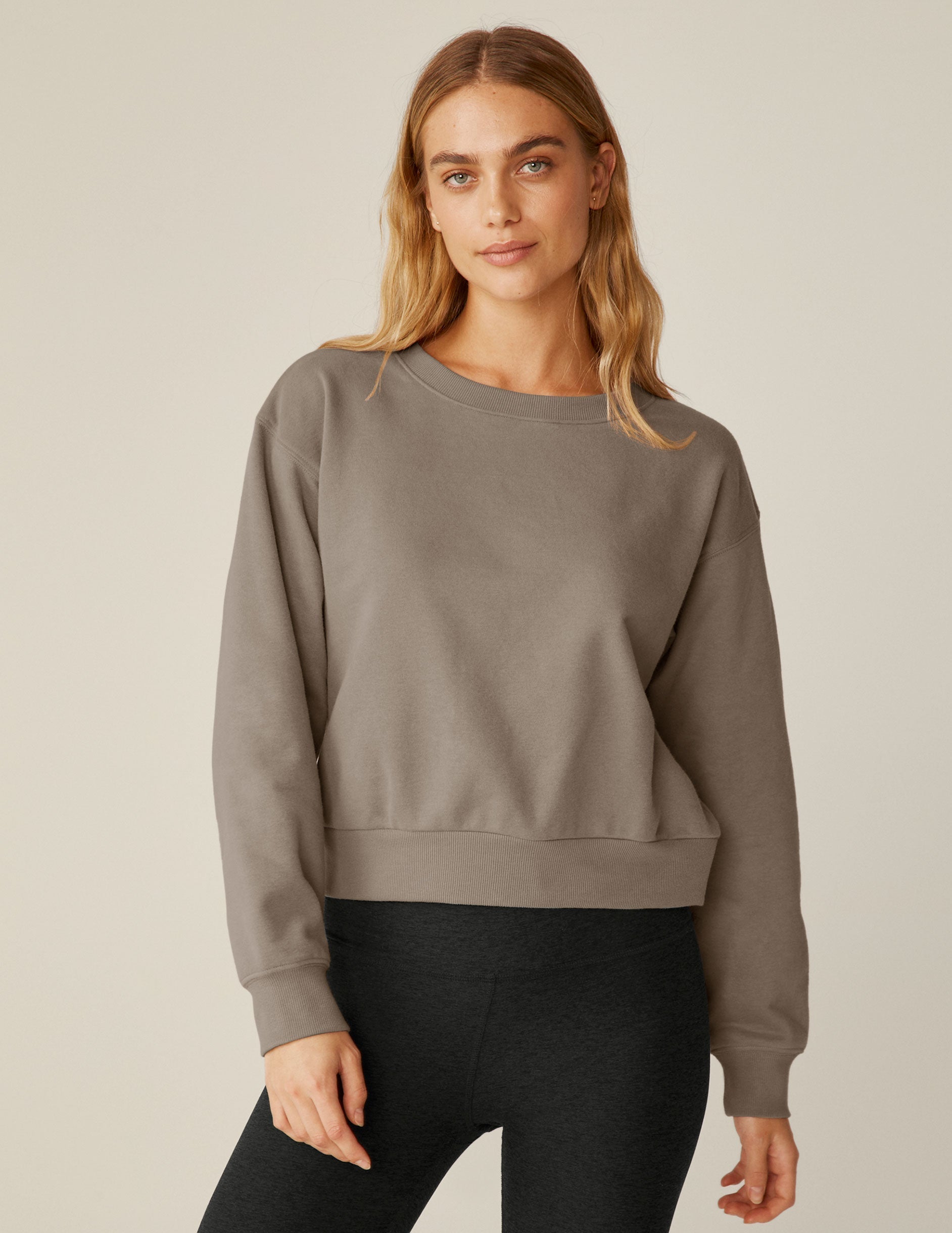 Luxuriously Soft Birch LuxeFleece Crewneck Sweatshirt for Ultimate Cozy Comfort