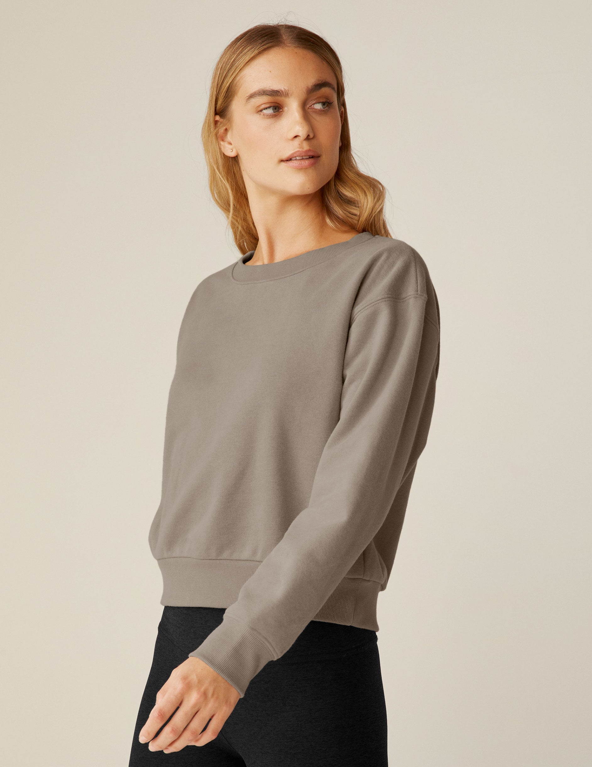 Luxuriously Soft Birch LuxeFleece Crewneck Sweatshirt for Ultimate Cozy Comfort