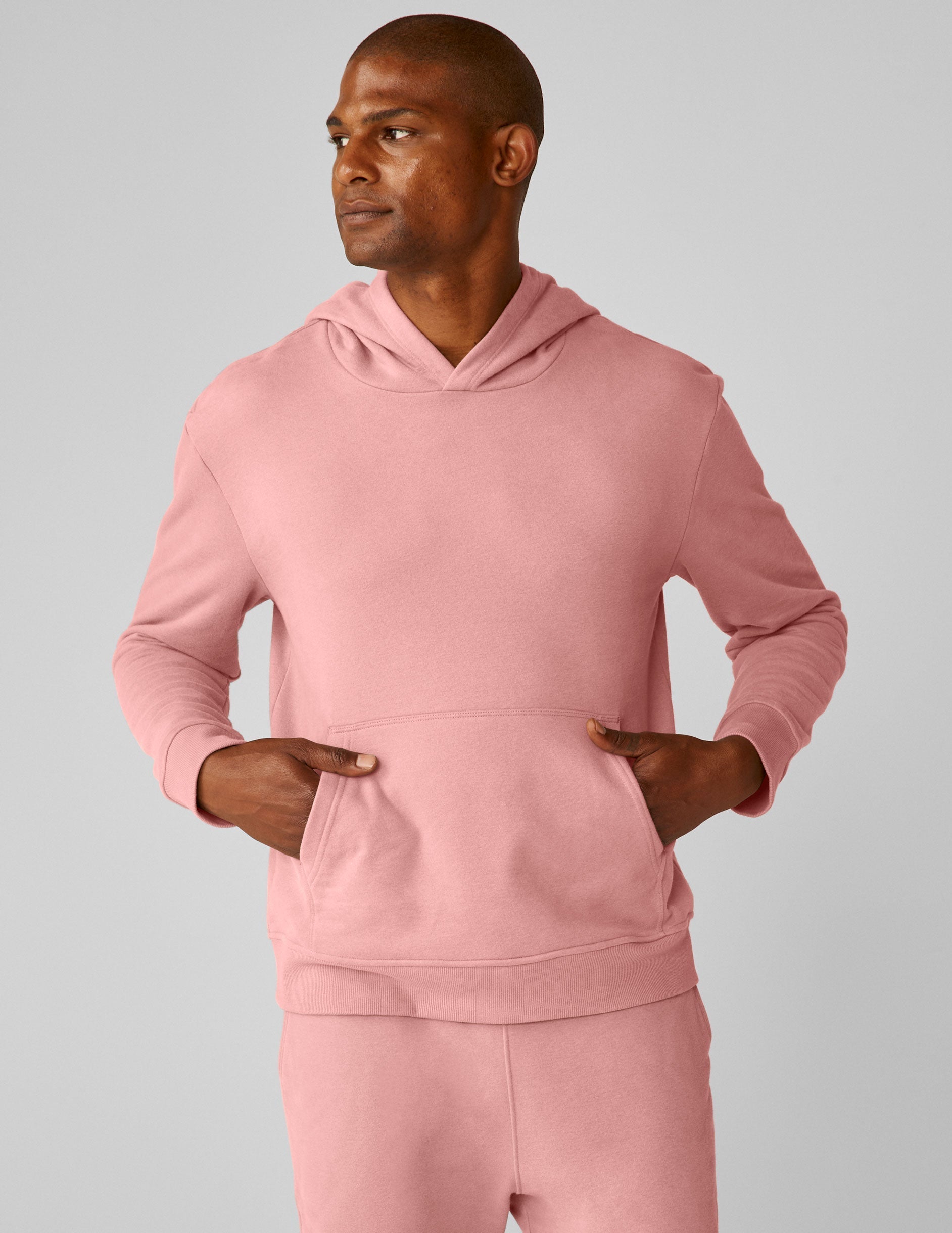 Luxurious Clay Pink Universal Fit Hoodie: Cozy Pullover with Kangaroo Pocket