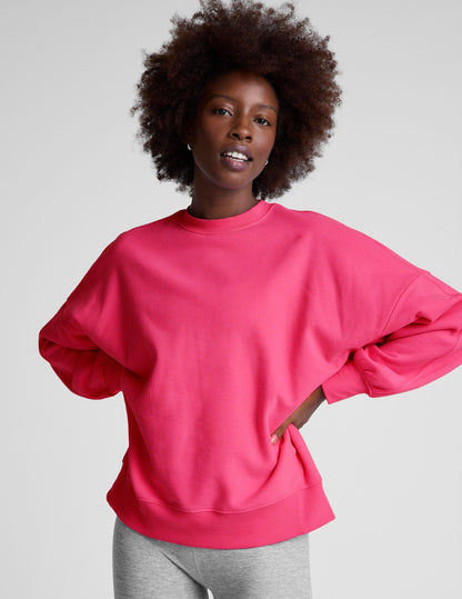 LuxeFleece Oversized Scoop Neck Sweatshirt: Ultra-Soft Cozy Comfort & Relaxed Fit