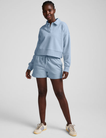 Luxurious Fleece Collared Cropped Sweatshirt for Ultimate Comfort and Style