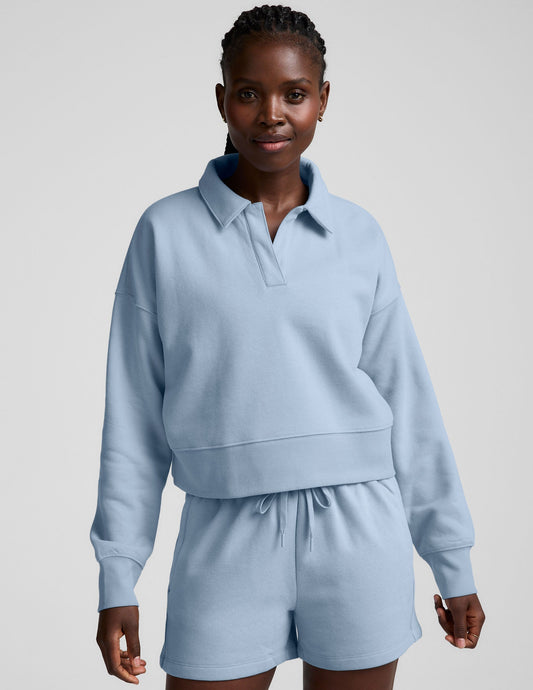 Luxurious Fleece Collared Cropped Sweatshirt for Ultimate Comfort and Style