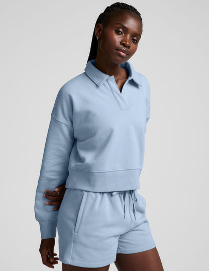 Luxurious Fleece Collared Cropped Sweatshirt for Ultimate Comfort and Style