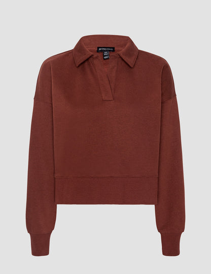 Luxurious LuxeFleece Collared Sweatshirt: Ultra-Soft, Cropped, Relaxed Fit Comfort