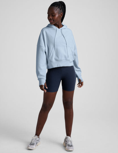 LuxeFleece Cropped Hoodie: Cozy Comfort, Thumbholes, Kangaroo Pocket, Relaxed Fit