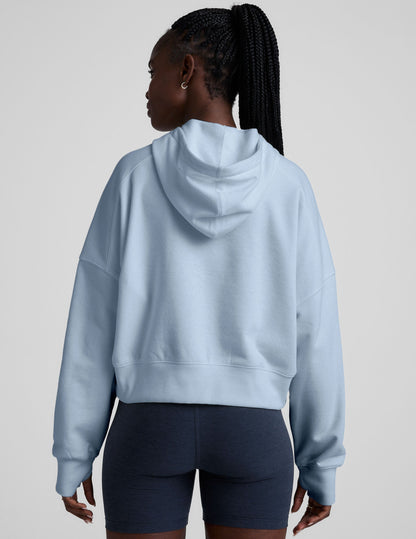 LuxeFleece Cropped Hoodie: Cozy Comfort, Thumbholes, Kangaroo Pocket, Relaxed Fit