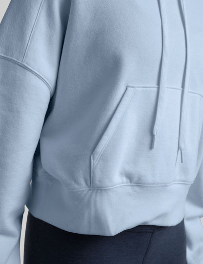 LuxeFleece Cropped Hoodie: Cozy Comfort, Thumbholes, Kangaroo Pocket, Relaxed Fit