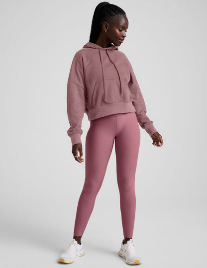 LuxeFleece Cropped Hoodie: Cozy Relaxed Fit with Thumbholes & Kangaroo Pocket