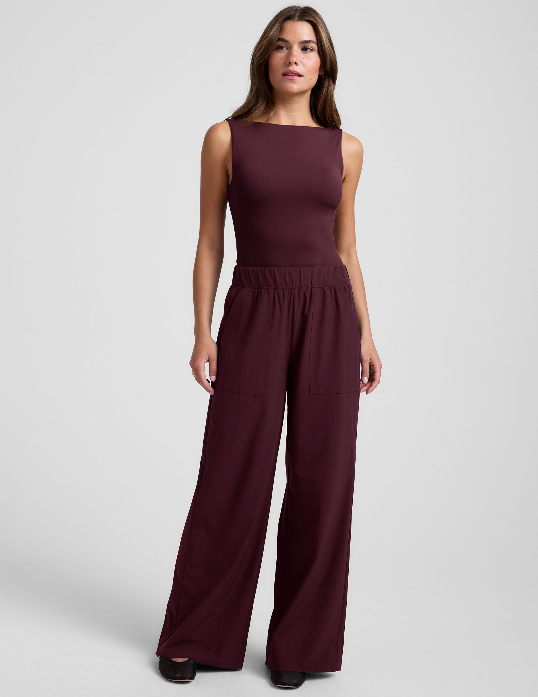Beyond Yoga Women's Easy Wide Leg Flowy Stretch Woven Pant with Pockets