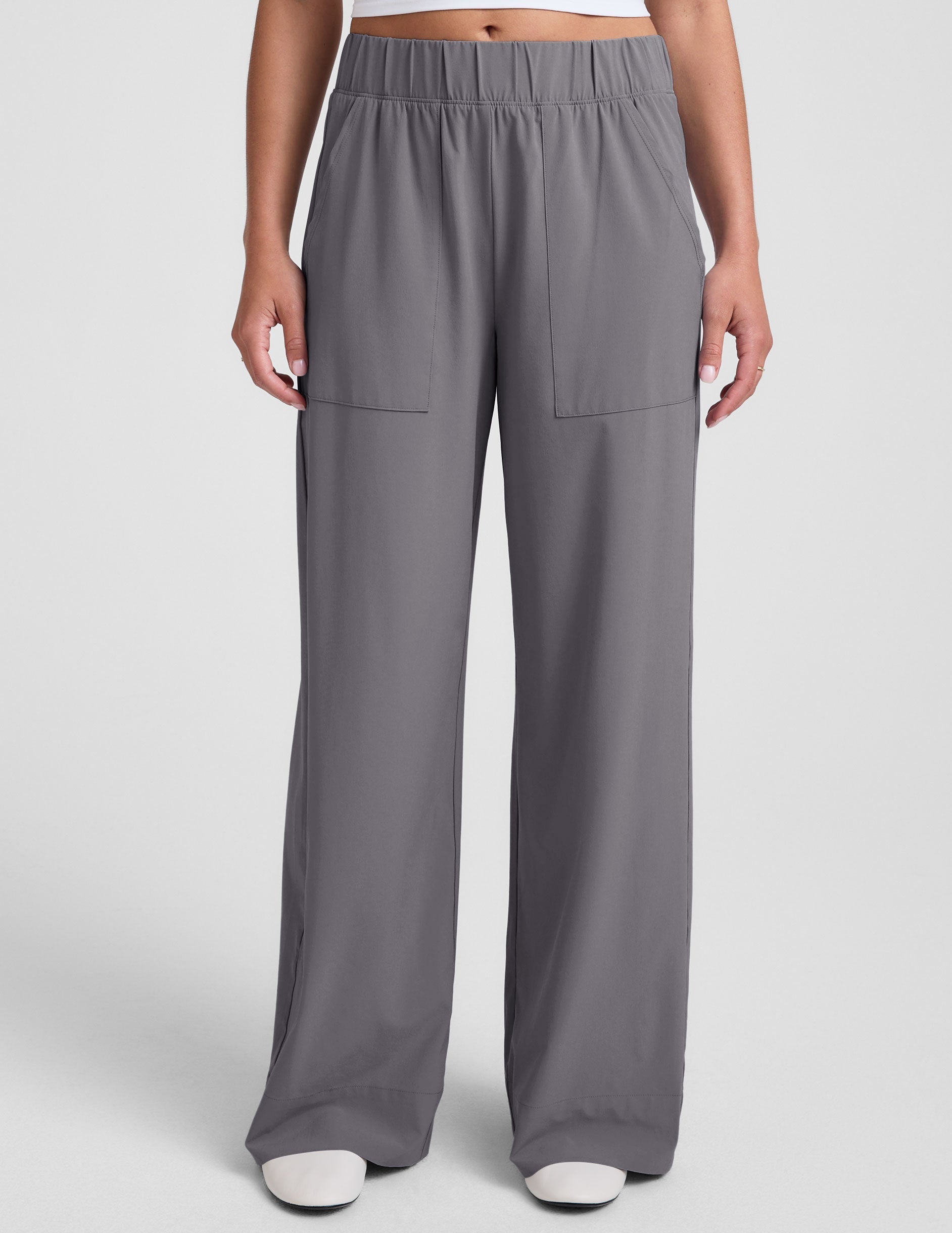 Cloud Gray Easy Flowy Wide Leg Pants: Soft, Comfortable, and Stylish