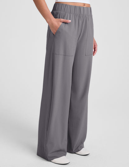 Cloud Gray Easy Flowy Wide Leg Pants: Soft, Comfortable, and Stylish