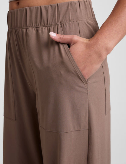 Beyond Yoga Khaki Wide Leg Pants: Silky Soft, Flowy, Pocketed Comfort