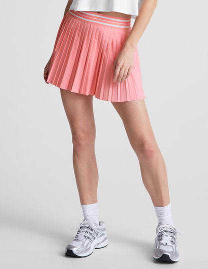 Playful Pink Pleated Mini Skirt with Built-in Shorts & Hidden Pockets