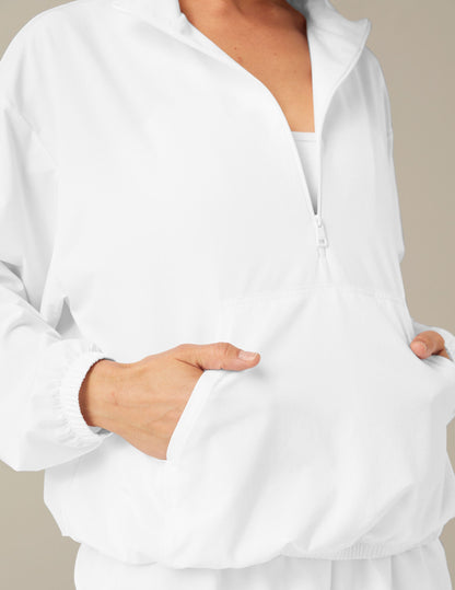 Lightweight True White Half-Zip Pullover for Comfort and Active Style