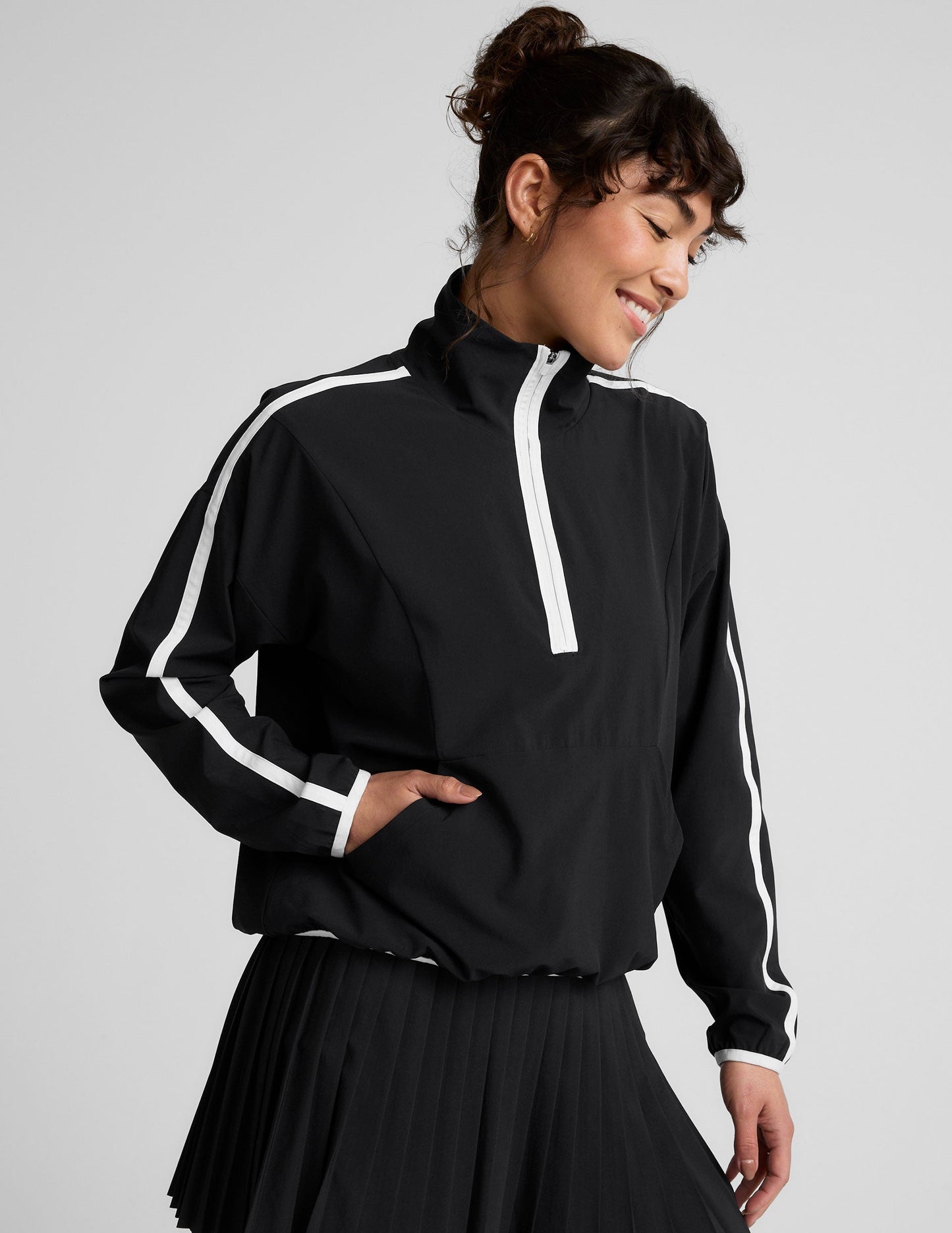 Lightweight Stretch Woven Half-Zip Pullover: UV Protection, Moisture Wicking, Active Comfort