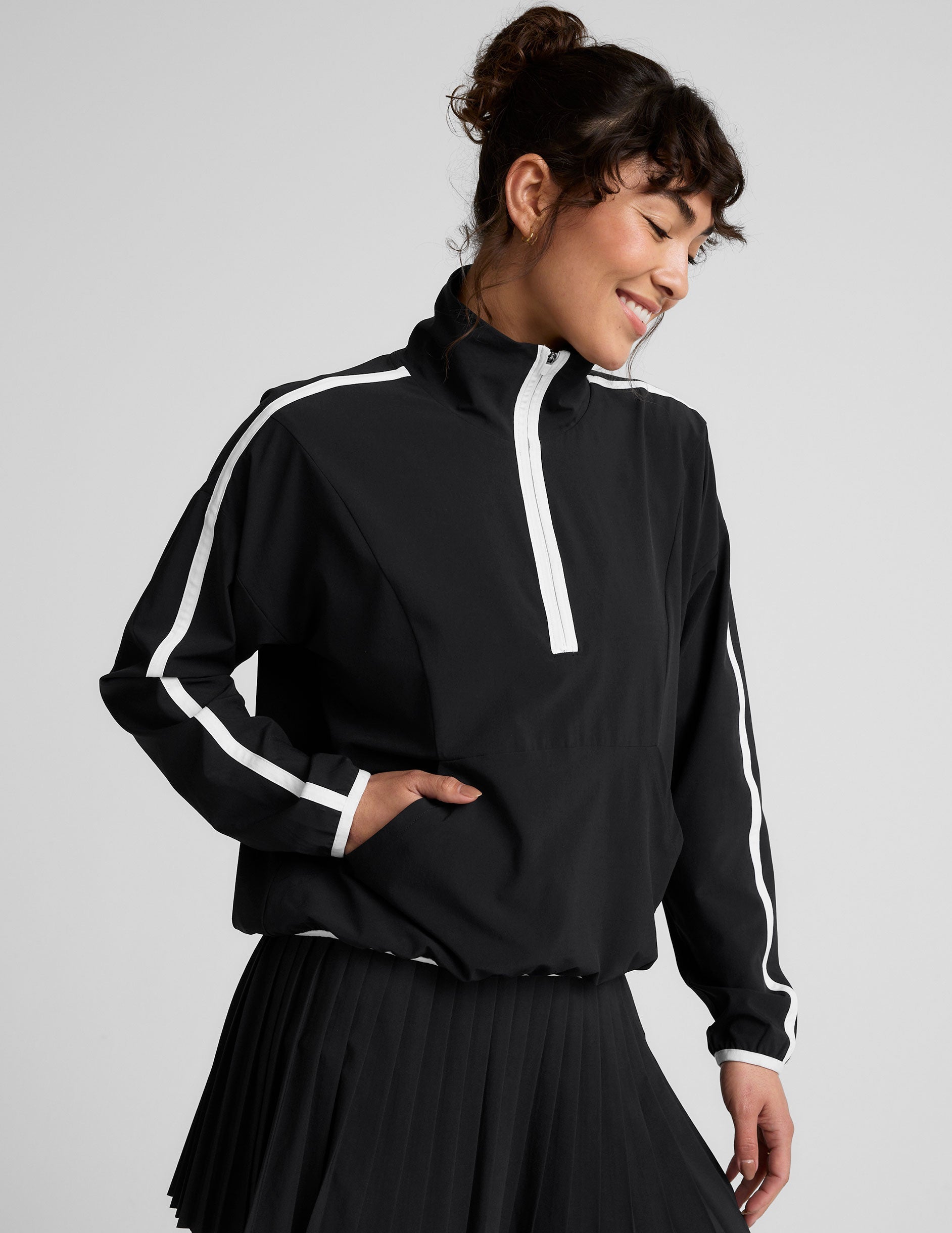 Lightweight Stretch Woven Half-Zip Pullover: UV Protection, Moisture Wicking, Active Comfort