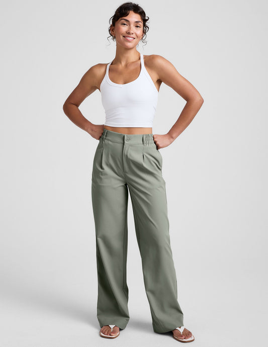 Comfy Stylish Mid-Rise Wide Leg Trouser for Effortless Travel and Work