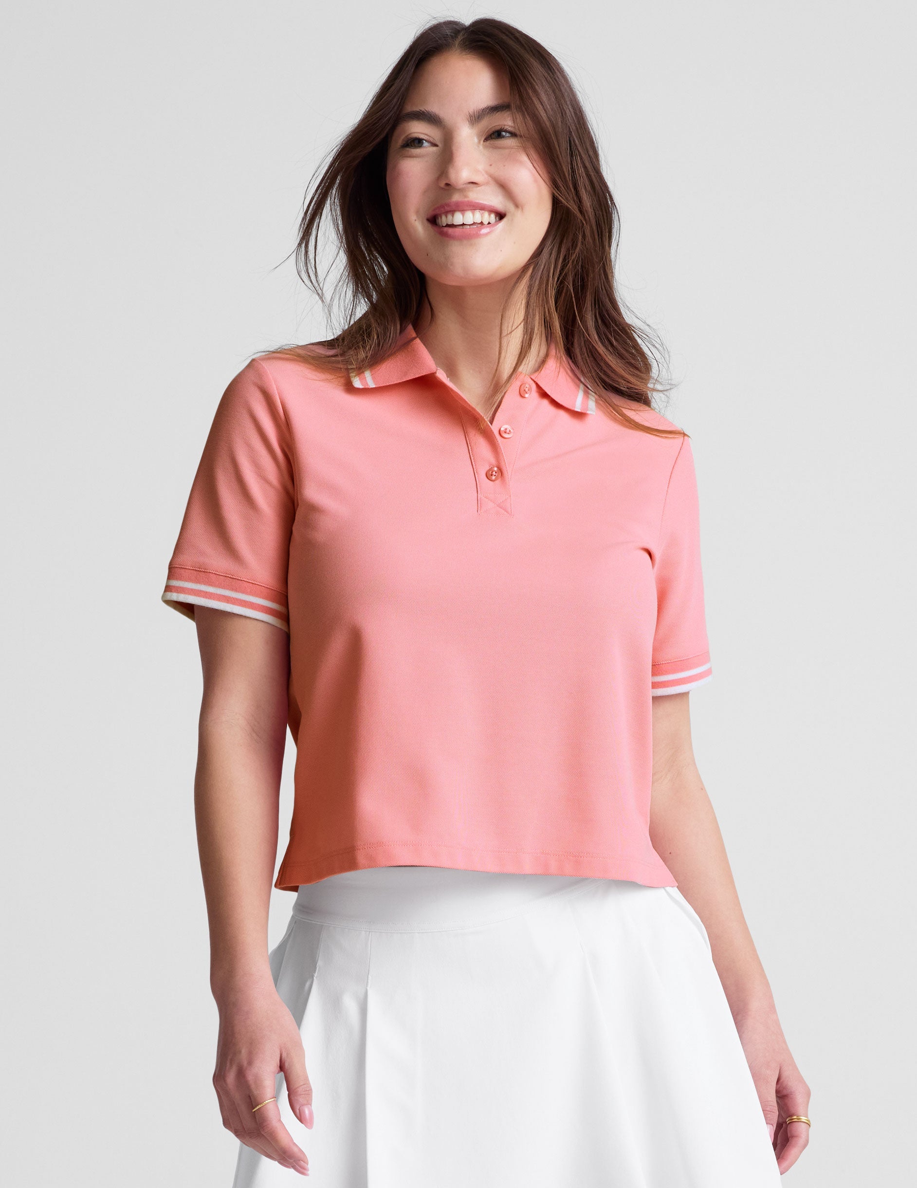 Performance Polo Tee: Moisture-Wicking, Rib Collar, Button Placket, Side Slits
