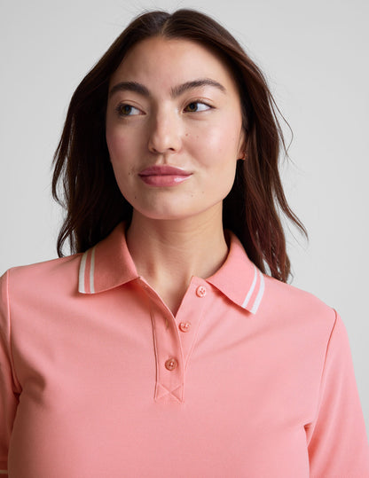 Performance Polo Tee: Moisture-Wicking, Rib Collar, Button Placket, Side Slits