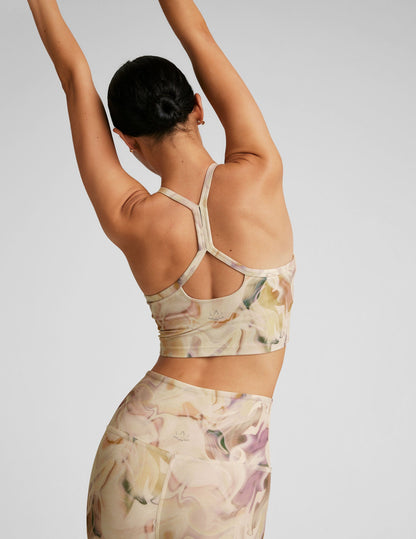 Buttery Soft Earthen Swirl Slim Racerback Cropped Tank with Shelf Bra