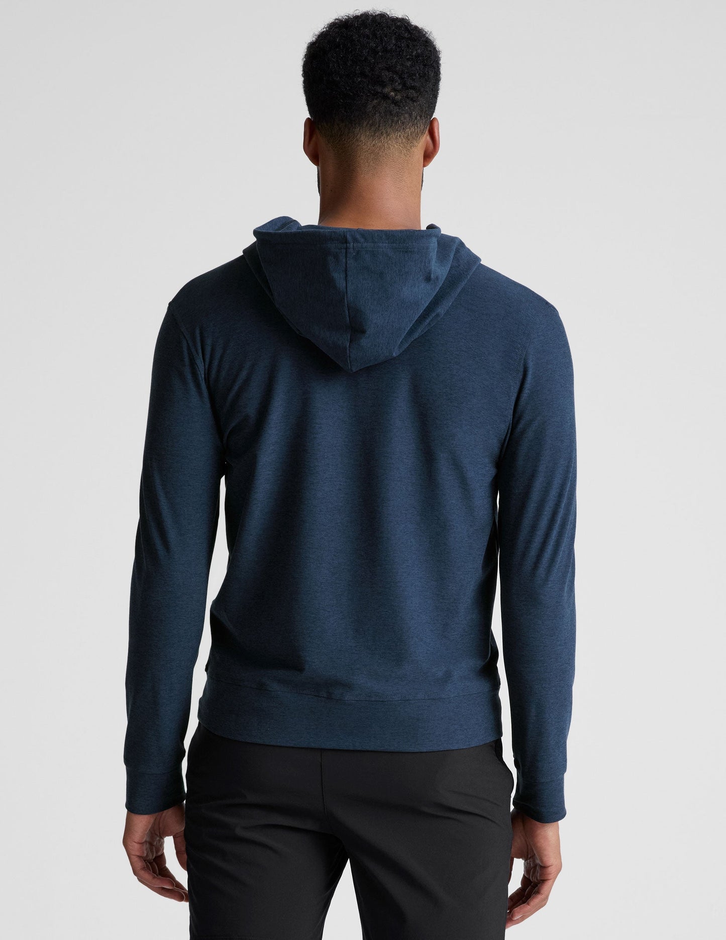 Men's Performance Full-Zip Hoodie: Soft Spacedye Fabric, Versatile Activewear, Nocturnal Navy