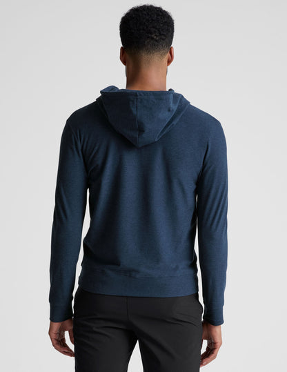 Men's Performance Full-Zip Hoodie: Soft Spacedye Fabric, Versatile Activewear, Nocturnal Navy