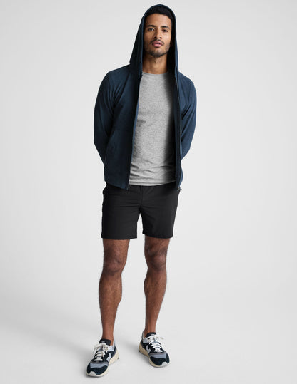 Men's Performance Full-Zip Hoodie: Soft Spacedye Fabric, Versatile Activewear, Nocturnal Navy