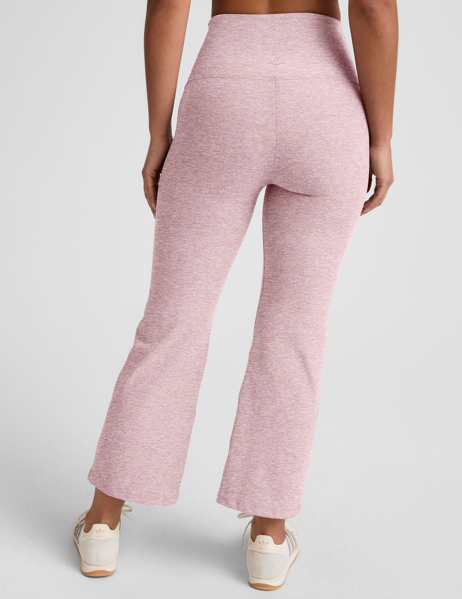 Playful High-Waisted Spacedye Cropped Flare Pants for Active Lifestyles