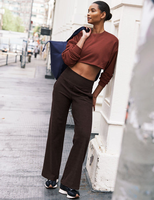 Ultra-Soft Spacedye Wide Leg Lounge Pants with Pockets, High-Waist