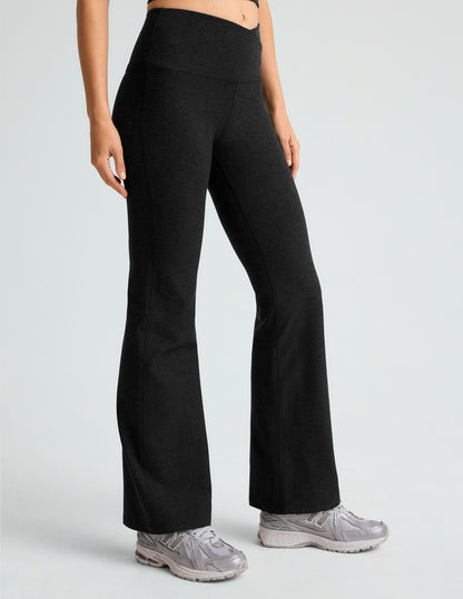 Ultra-Soft Spacedye Bootcut Pants for Women with Flattering Overlap Waistband