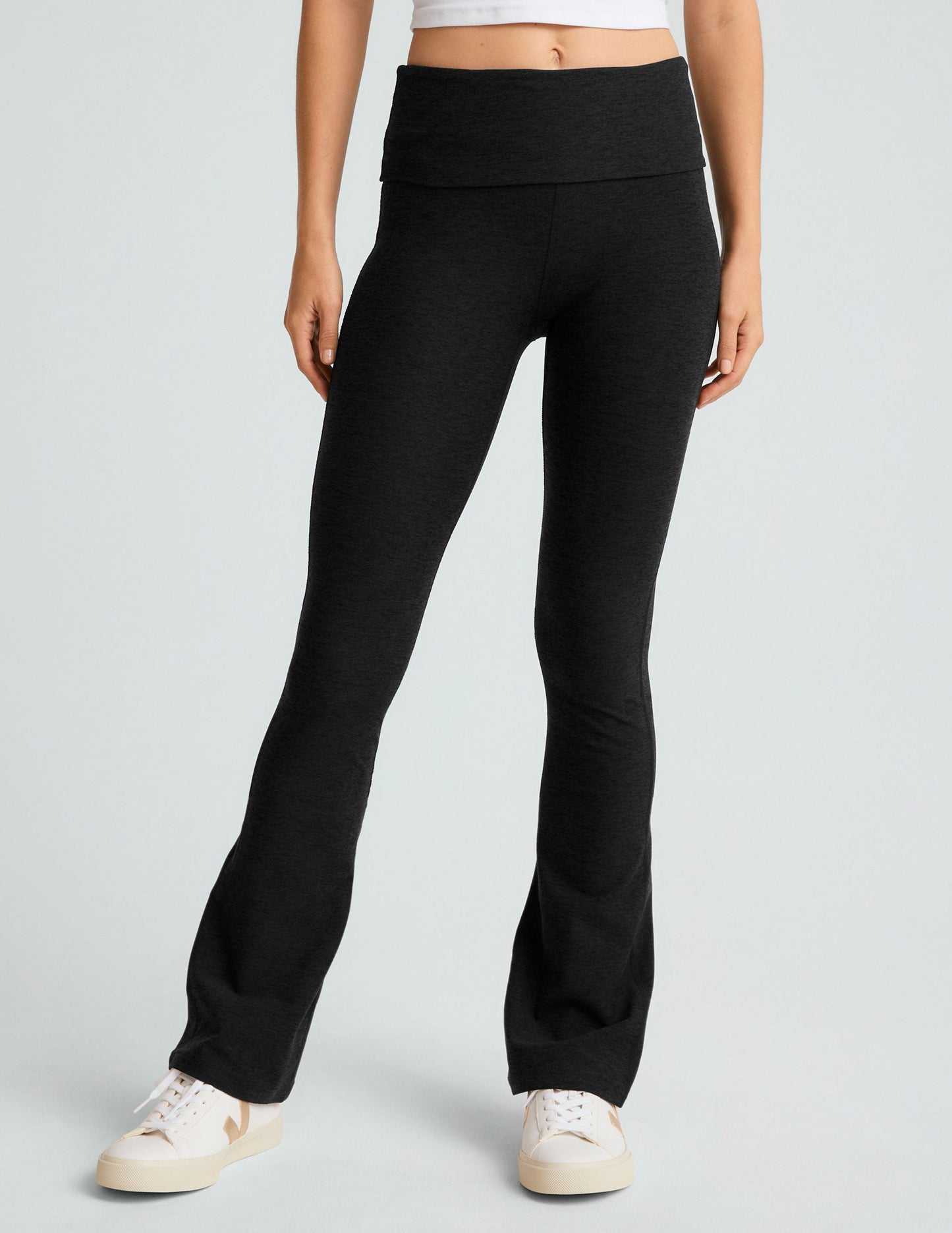 Spacedye Foldover Bootcut Pants: Performance Yoga Activewear with Adjustable Waistband