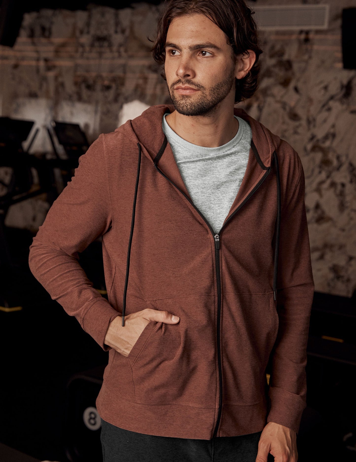 Men's Freefit Full-Zip Hoodie: Comfortable, Versatile, Maple Heather Fleece Jacket