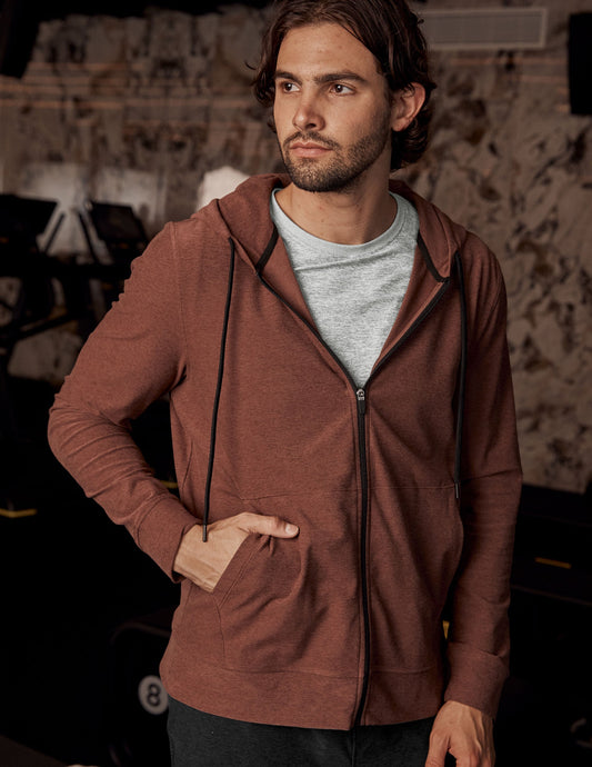 Men's Freefit Full-Zip Hoodie: Comfortable, Versatile, Maple Heather Fleece Jacket