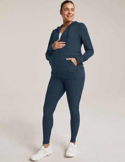 Cozy Spacedye Everyday Maternity Zip-Up Hoodie for Pregnancy & Beyond Comfort