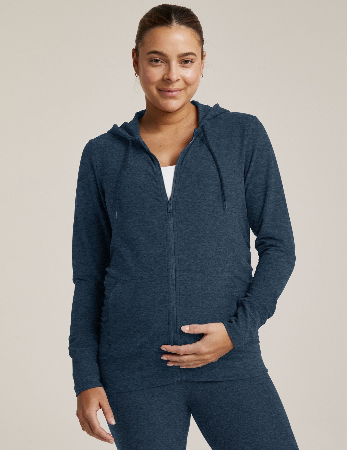 Cozy Spacedye Everyday Maternity Zip-Up Hoodie for Pregnancy & Beyond Comfort