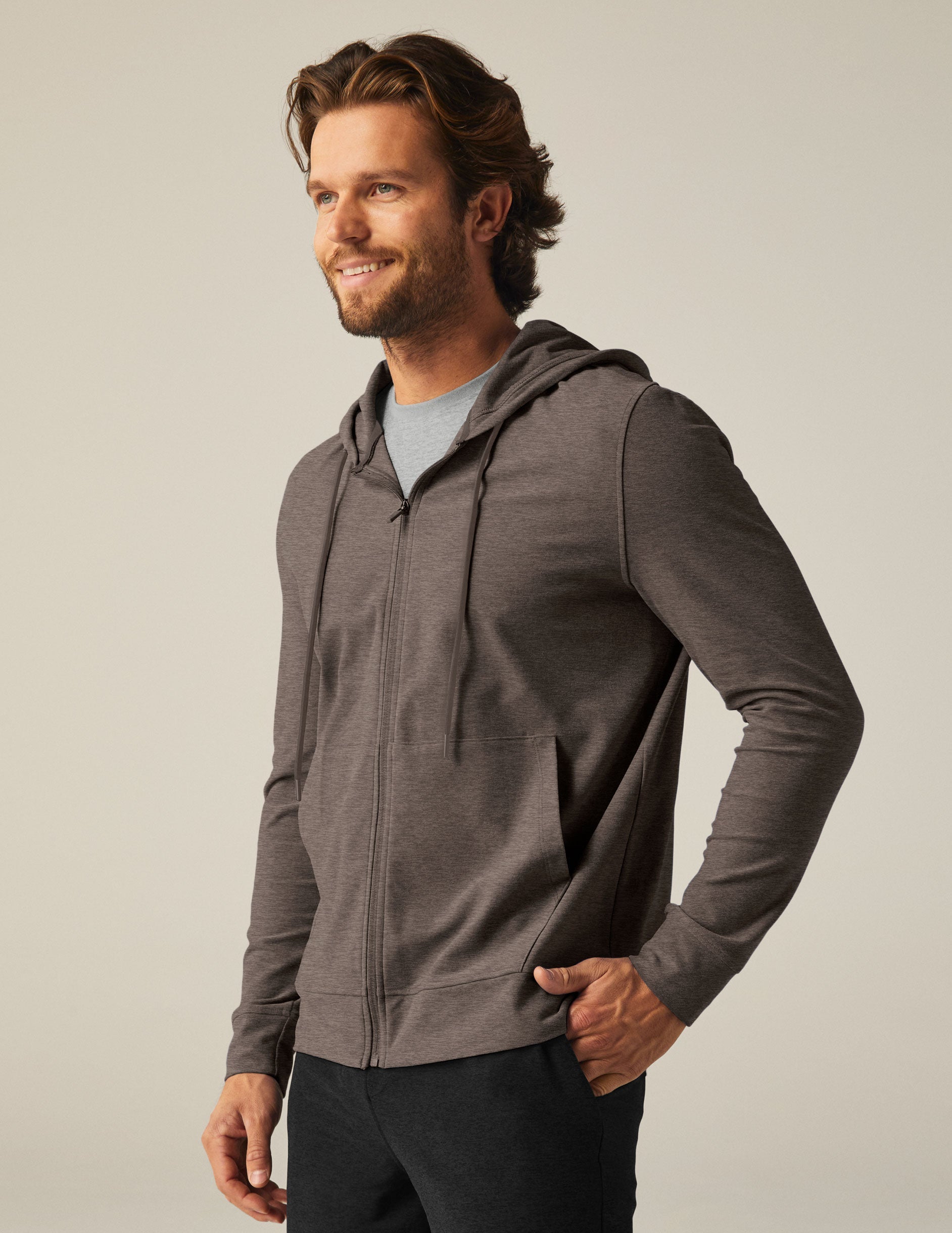 Men's Freefit Full-Zip Hoodie: Comfortable Spacedye Performance Jacket with Pockets