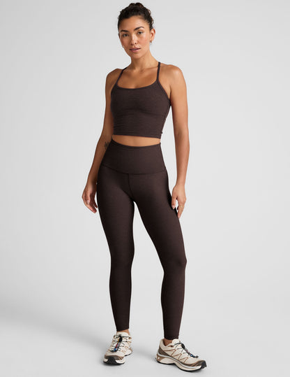 Spacedye Slim Racerback Cropped Tank: Built-in Bra, Yoga, Active Comfort