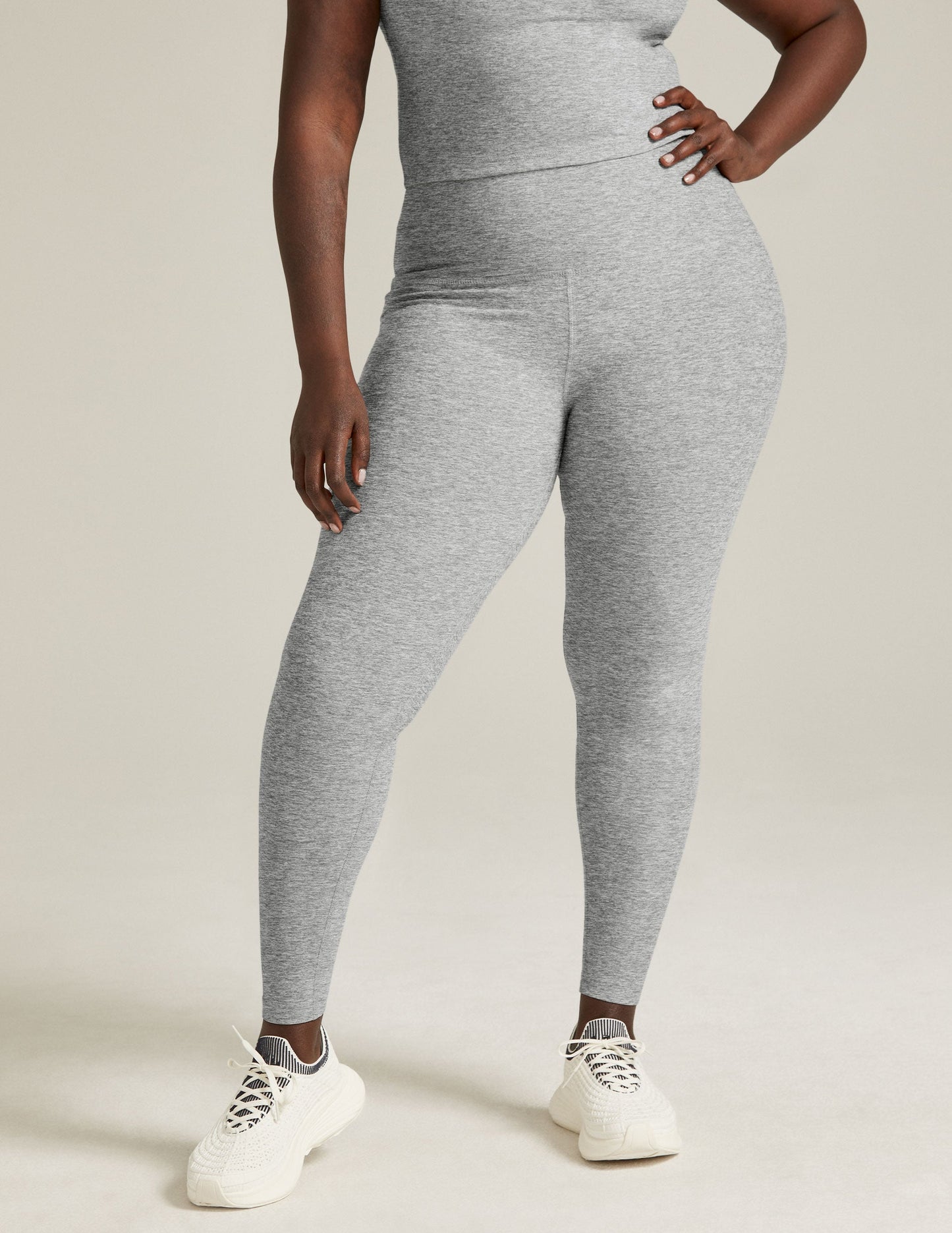 Ultra-Soft Spacedye High Waisted Midi Leggings for Yoga & Daily Comfort