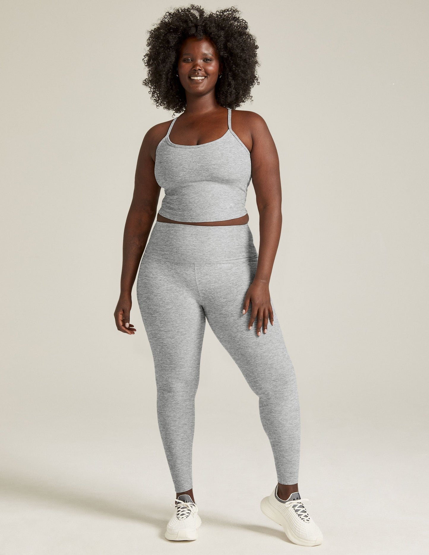 Ultra-Soft Spacedye High Waisted Midi Leggings for Yoga & Daily Comfort