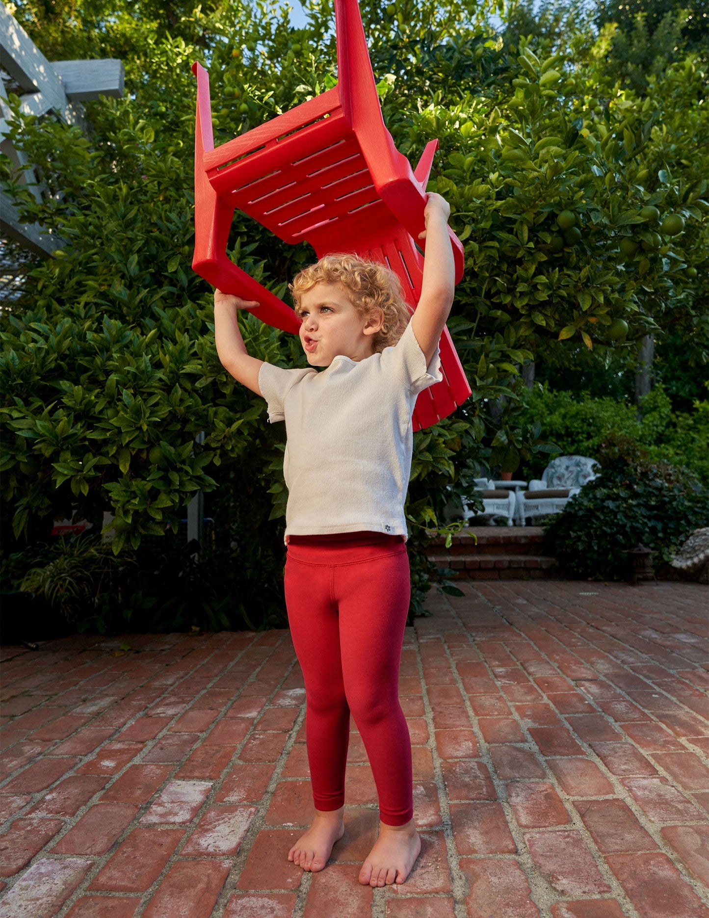 Ultra Soft Spacedye Toddler Leggings: Flexible Ruby Red Heather Playtime Comfort
