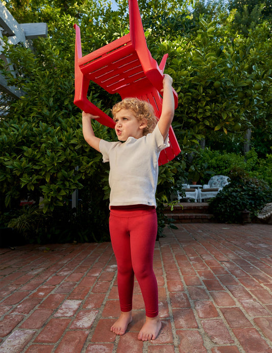 Ultra Soft Spacedye Toddler Leggings: Flexible Ruby Red Heather Playtime Comfort